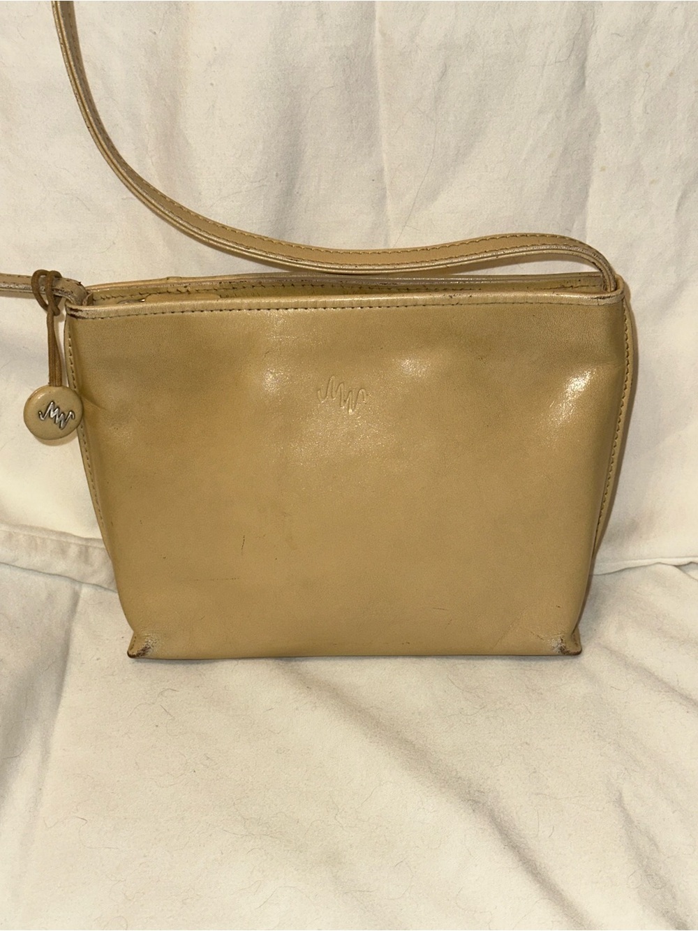 Monsac Classic Tan Leather Small Crossbody Bag Y2K